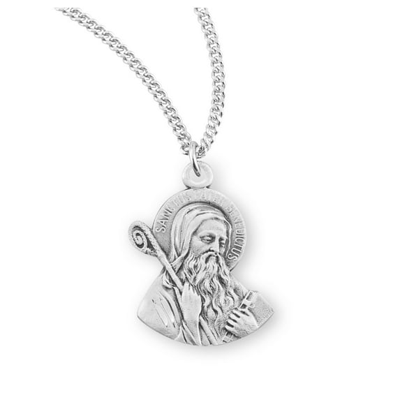 St. Benedict Sterling Silver Medal Necklace