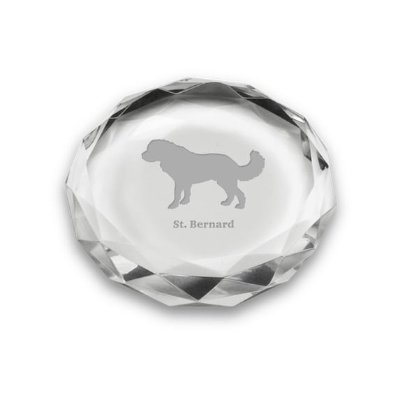 St Bernard Deep Etched Paperweight