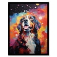 thumbnail image 1 of St Bernard Dog Lover Gift Pet Portrait Colourful Artwork Painting Artwork Framed Wall Art Print A4, 1 of 5