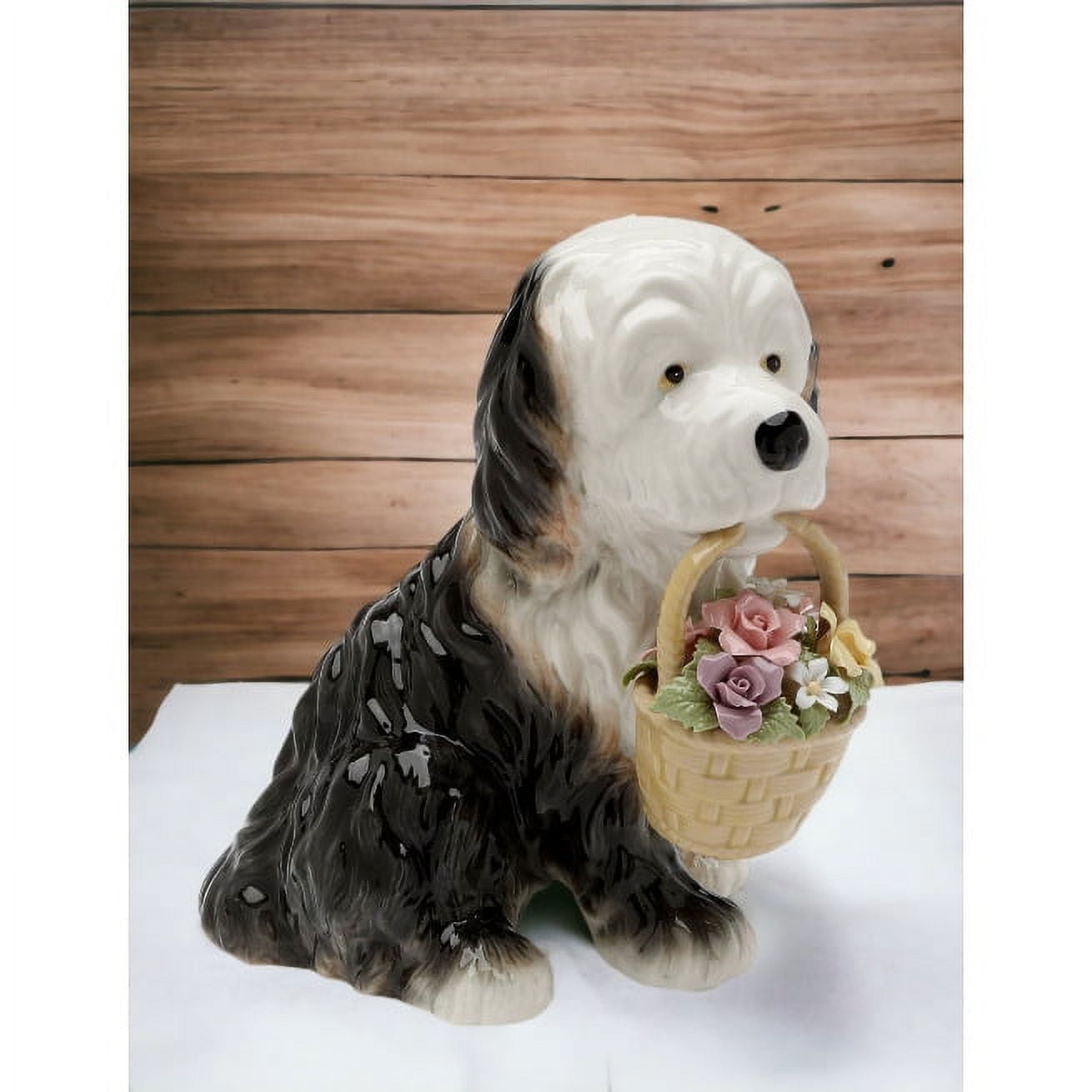 St Bernard Dog Music Box Ceramic 7.125 Inch Gift for Dog Lovers