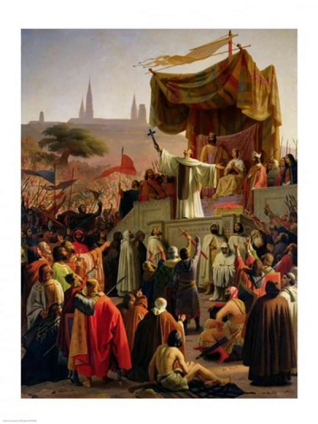 St Bernard Preaching the Second Crusade in Vezelay Canvas Art - Emile Signol (18 x 24)