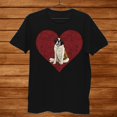 St Bernard Valentines Day Dog Love Fingerprint Shirt Gift Black Size up