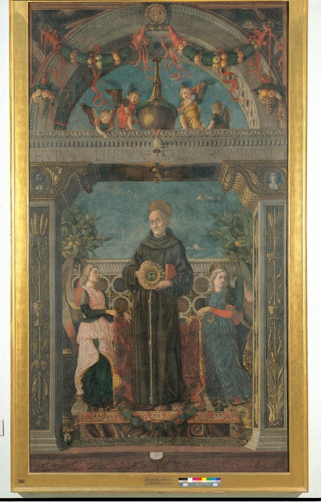St Bernardine Of Siena And Angels Canvas Art - (24 x 36)