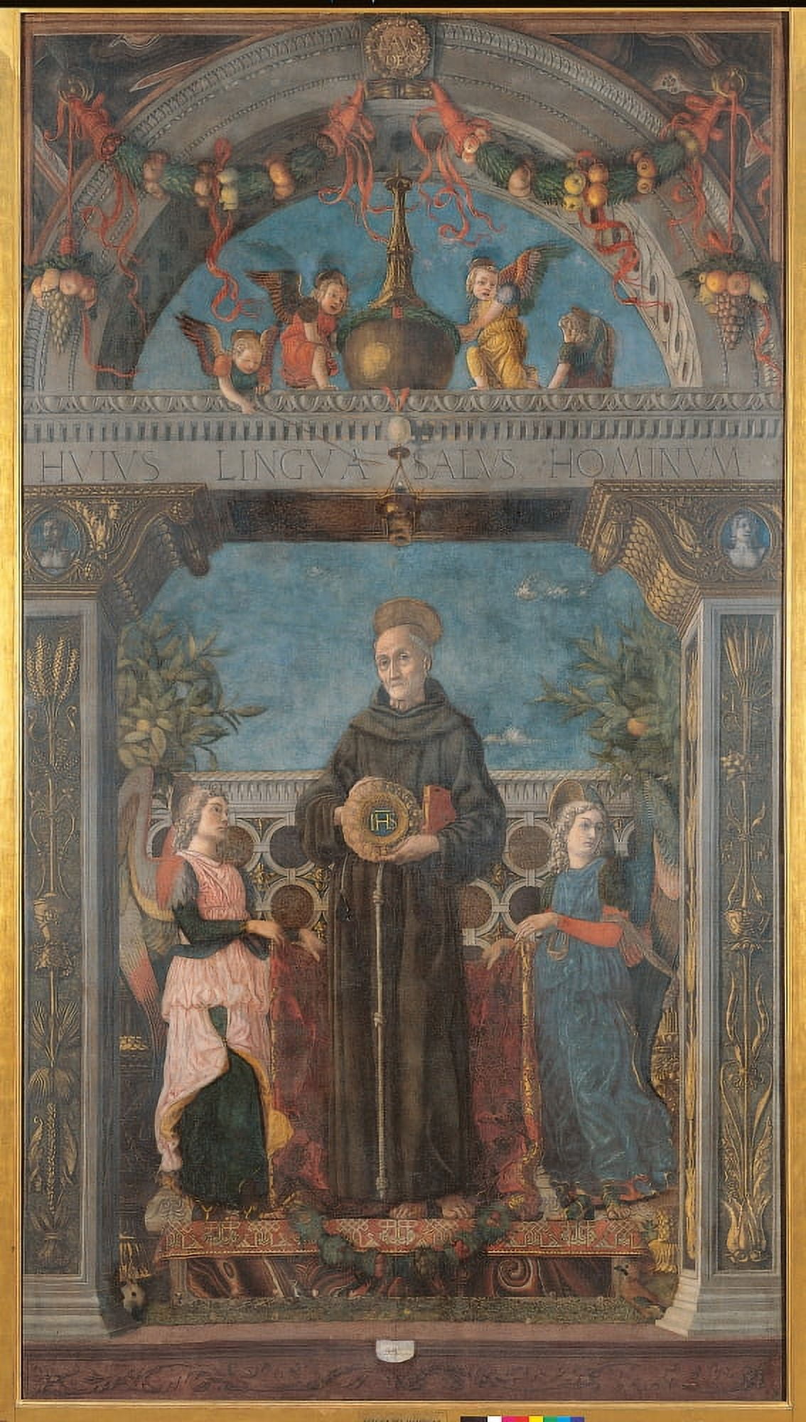 St Bernardine Of Siena And Angels Canvas Art - (24 x 36)