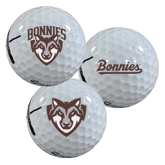 St. Bonaventure University Bonnies Logo Edition Officially Licensed NCAA Taylormade Distance+ Golf Balls 12-Pack (Dozen)