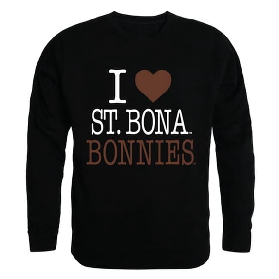 St. Bonaventure University I Love Crewneck T-Shirt, Black - Extra Large