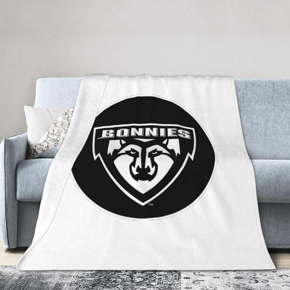 St Bonaventure University Logo Fleece Blanket, Very Soft Microfiber Flannel Blanket for Couch Warm and Cozy for All Seasons