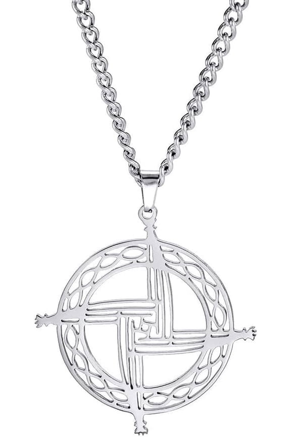 St Brigid's Cross Saint Bridget Necklace Traditional Irish Celtic Cross Pendant Amulet Christian Pagan Religious Jewellery Woman Man Gift, Stainless Steel, No Gemstone