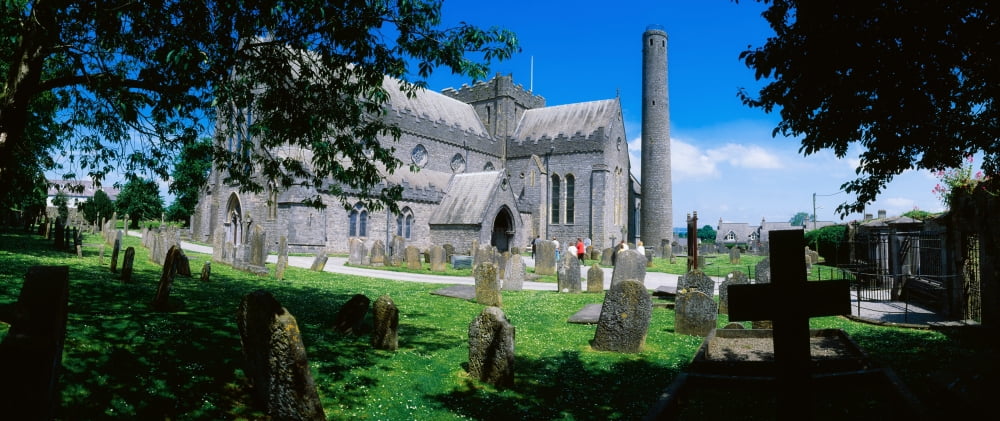 St Canices Cathedral & Round Tower Kilkenny City Co Killenny Ireland Canvas Art - The Irish Image Collection Design Pics (30 x 12)