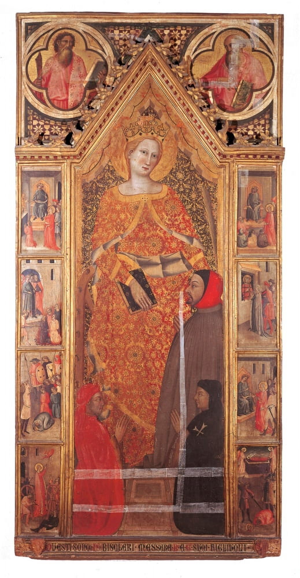 St Catherine Of Alexandria With Donors Canvas Art - (18 x 24)