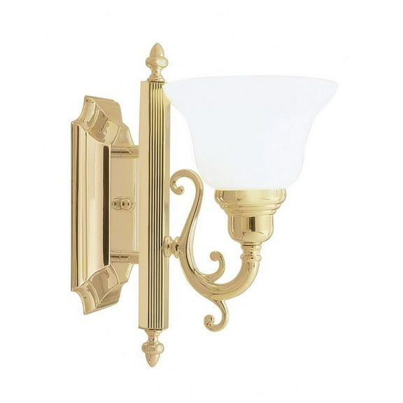 St Catherine's Glen 1 Light Bathroom Light in Traditional Style 6 inches Wide By 12.5 inches High-Polished Brass Finish Bailey Street Home