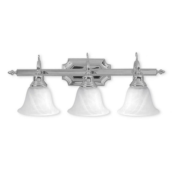 St Catherine's Glen 3 Light Bathroom Light in Traditional Style 25 inches Wide By 9.25 inches High-Polished Chrome Finish Bailey Street Home