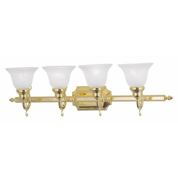 St Catherine's Glen 4 Light Bathroom Light in Traditional Style 33 inches Wide By 9.25 inches High-Polished Brass Finish Bailey Street Home