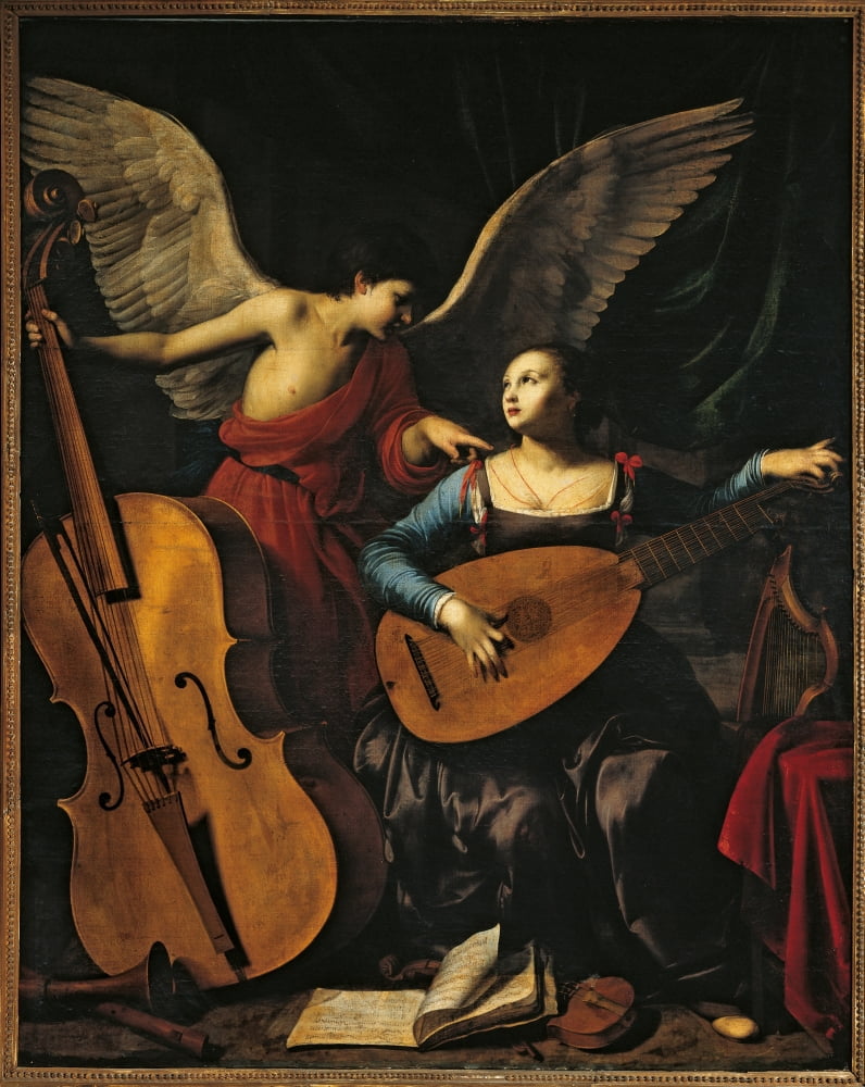 St Cecilia And The Angel Canvas Art - (24 x 36)