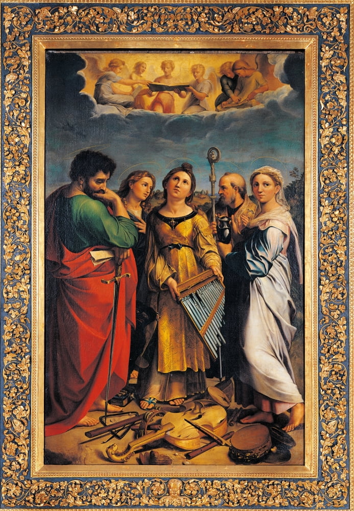 St Cecilia With Sts Paul Canvas Art -  (18 x 24)