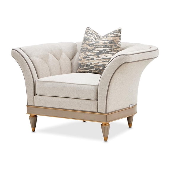 St. Charles Matching Chenille Accent Chair - Natural/Dove Gray