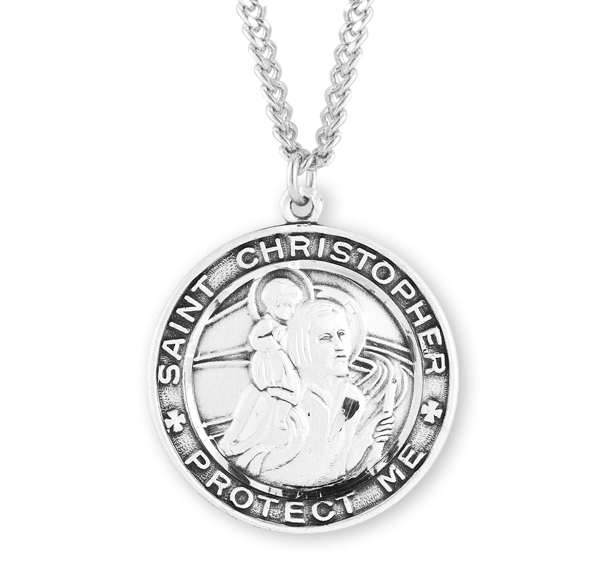 St. Christopher Sterling Silver Medal Necklace Walmart Business Supplies