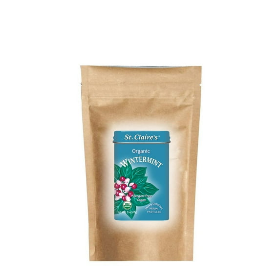 St. Claire's Organic Breath Mints, (Wintermint, 8 Ounce Bag, over 240 pieces) | Gluten-Free, Vegan, GMO-Free, Plant-based, Allergen-Free | Made in the USA in a Dedicated Allergen-Free Facility