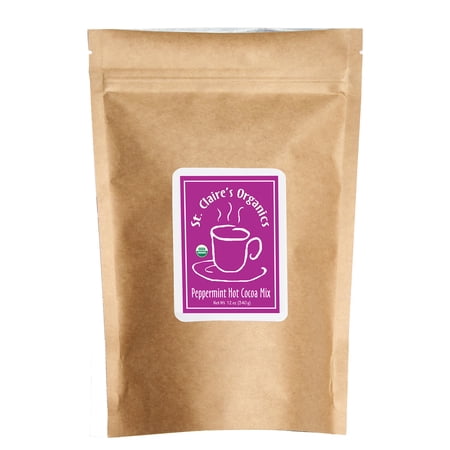 St. Claire's Organic Gourmet Hot Cocoa, (Peppermint, 12 Ounce. Bag, 20 servings) | Allergen-Free, Vegan, GMO-Free, Gluten-Free | Made in the USA in a Dedicated Allergen-Free Facility