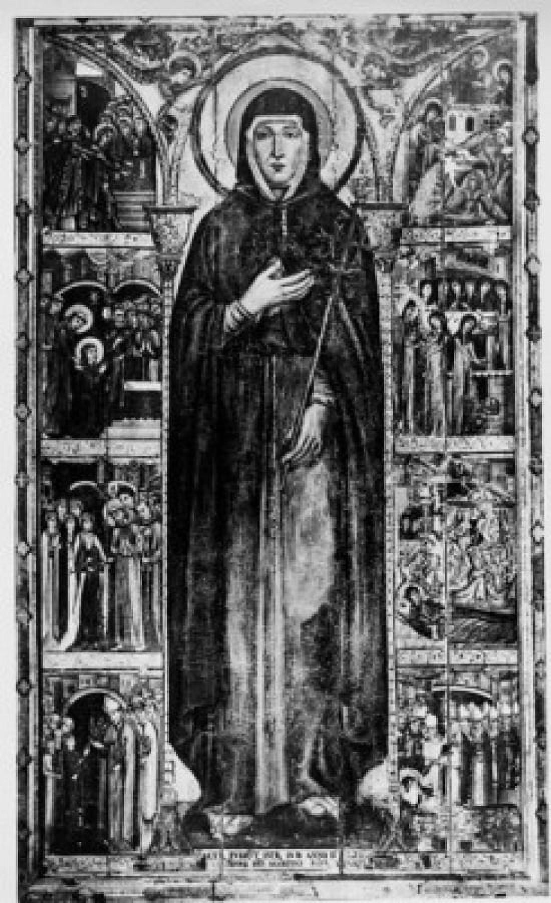 St Clare and Her Life Story by Cimabue Cenni di Pepe print circa 1240-circa 1302 Canvas Art - Cimabue Cenni di Pepe (18 x 24)