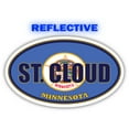 thumbnail image 1 of St. Cloud City Minnesota State Flag | MN Flag Stearns County Oval State Colors Reflective Sticker Car Decal 3x5 inches, 1 of 3