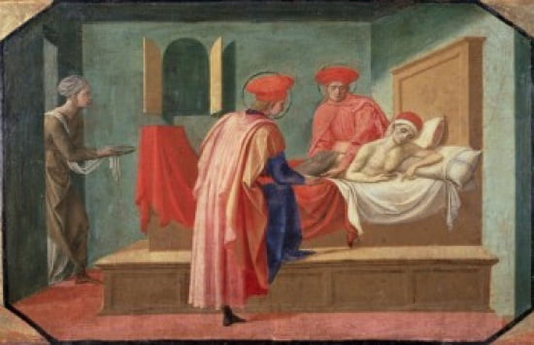 St Cosmas and St Damian Caring For a Patient 15th C Francesco Pesellino (1422-1457Italian) Musee du Louvre Paris Canvas Art - Francesco Pesellino (18 x 24)