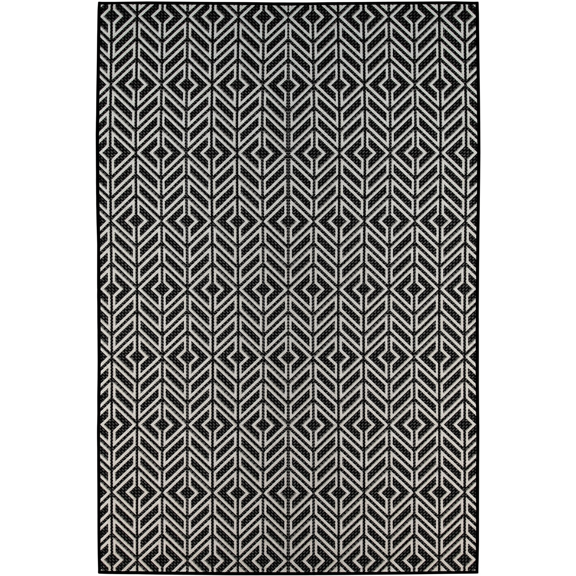 St. Croix Trading Monroe Home Black Indoor / Outdoor Rug 2.5'x4' 3' x 5'  Nautical & Coastal 