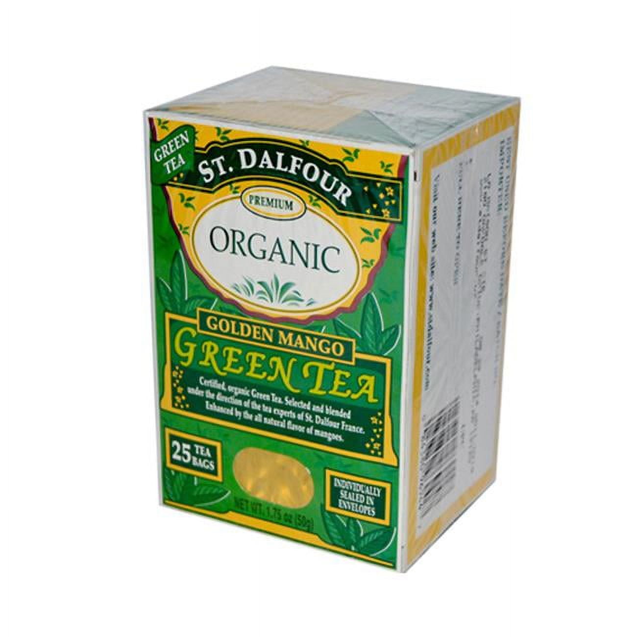 St Dalfour 665257 St Dalfour Organic Golden Mango Green Tea - 25 Tea Bags