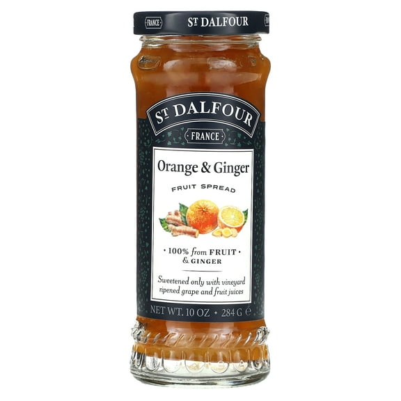 St Dalfour Fruit Spread Deluxe 100 Percent Fruit Ginger And Orange Marmalade, 10 Oz