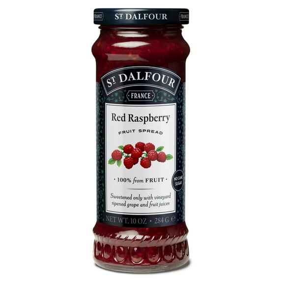 St Dalfour Red Raspberry Fruit Spread, 100% from Fruit, Vegan & Gluten Free, 10 oz Jar