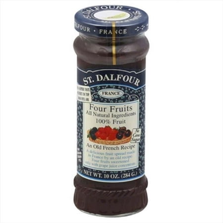 St Dalfour Fruit Spread- Deluxe- Four Fruits- 10 Oz- Pack Of 6