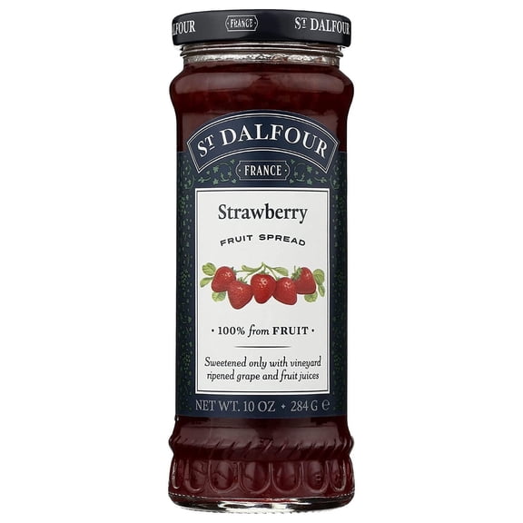 St. Dalfour Strawberry Fruit Spread - 10oz - 100% from Fruit, No Artificial Ingredients, Non-GMO, No Cane Sugars, All Natural - Pack of 2
