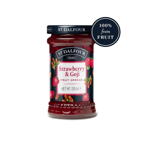 St Dalfour Strawberry & Goji Fruit Spread 170g, British Import (Pack of 2)