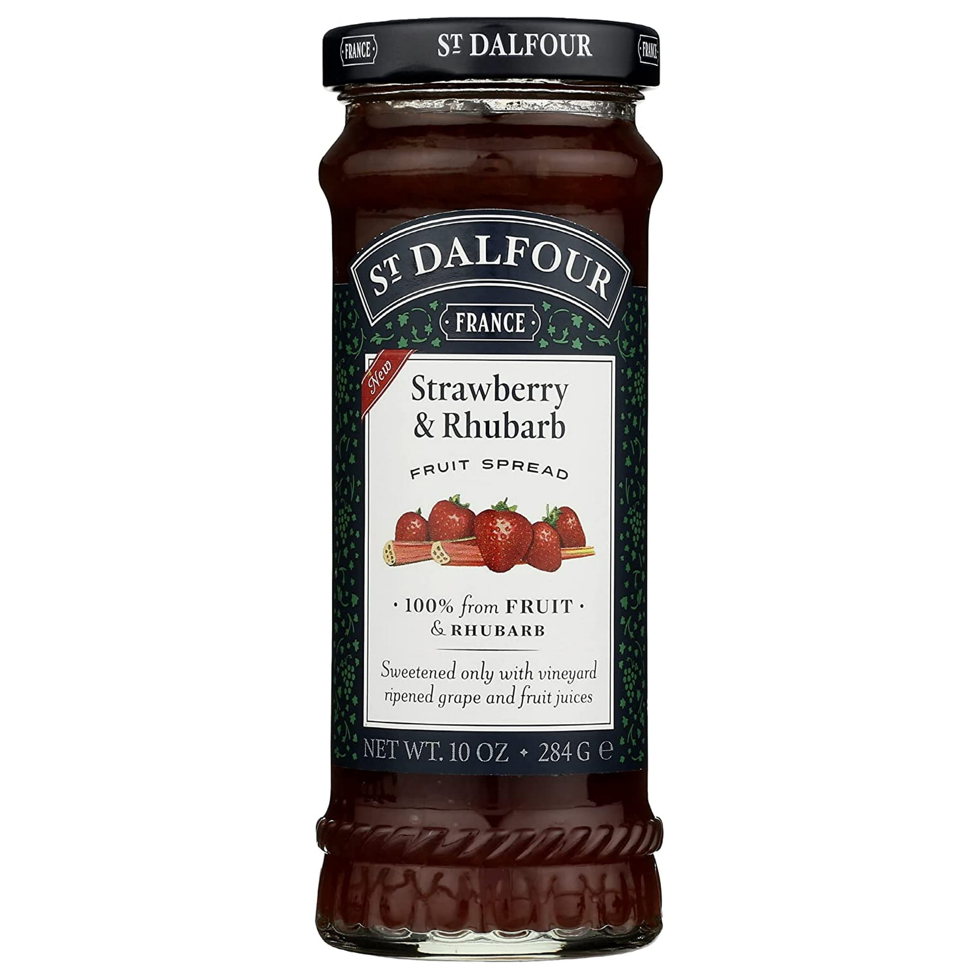 St. Dalfour, Strawberry \u0026 Rhubarb, Deluxe Strawberry Rhubarb Spread, 10 oz Pack of 2