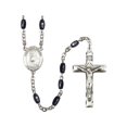thumbnail image 1 of St. Daniel Comboni Silver-Plated Rosary 8x5mm Black Onyx Beads Crucifix Size 1 3/4 x 1 medal charm, 1 of 1