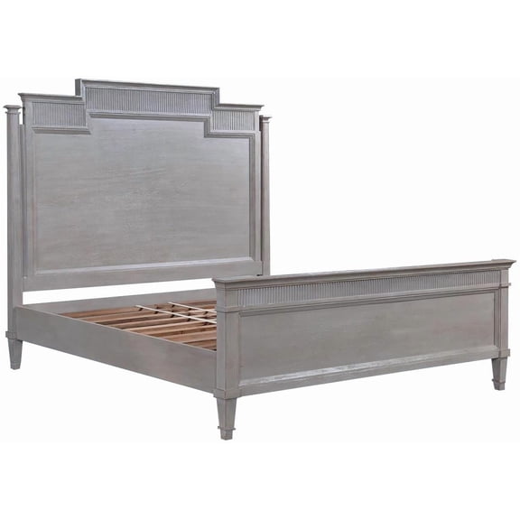 St. Denis King Bed-Pewter Gray Distressed Finish
