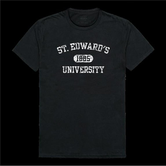 St. Edwards University Hilltoppers Distressed Arch College T-Shirt, Black - Small