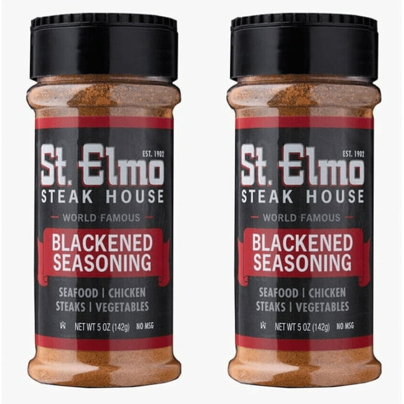 St. Elmo World Famous Steak House Blackened Seasoning , 2-Pack 5.0 oz. Bottles