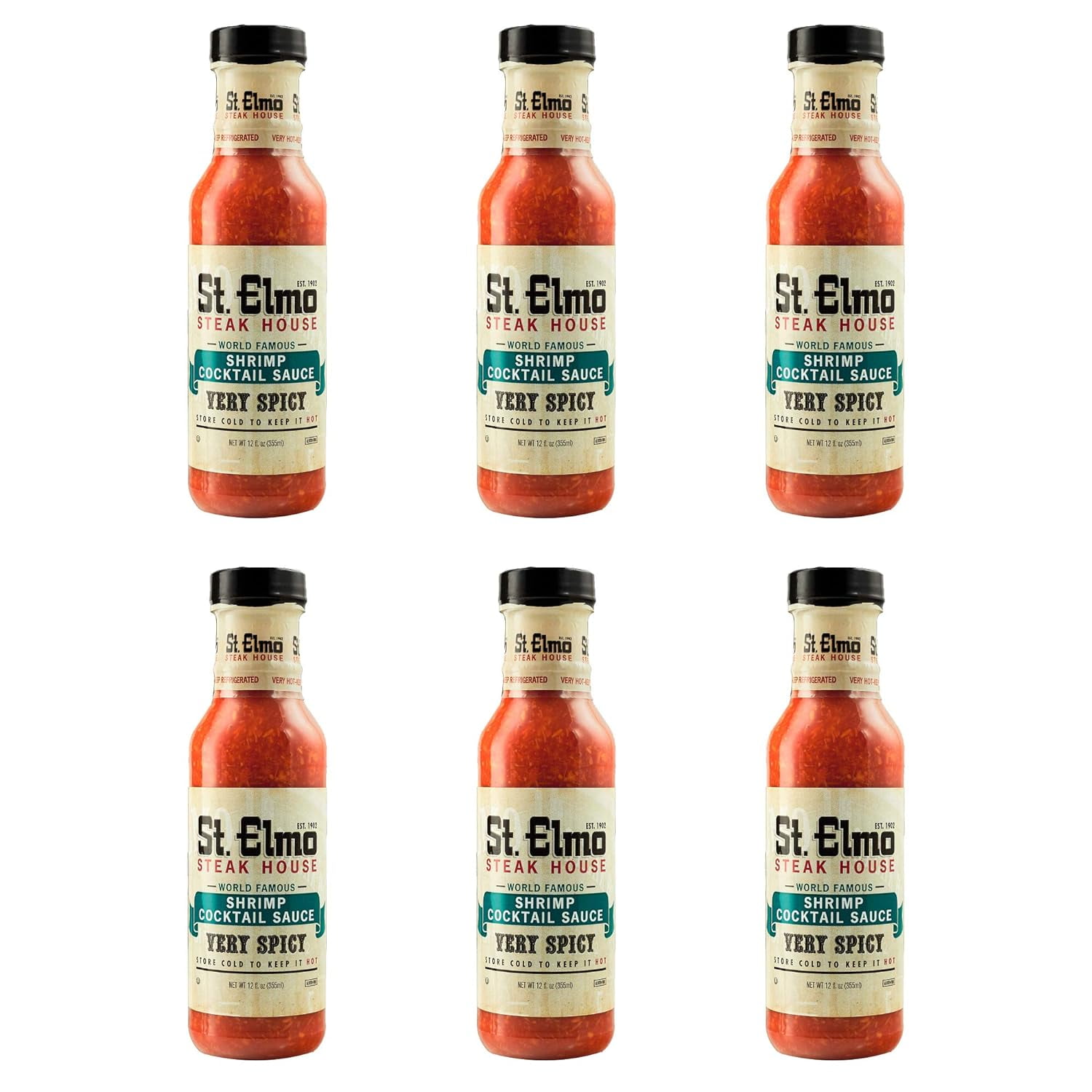St Elmo's, Cocktail Sauce, 12 Fl Oz, Extra Spicy Sauce For Shrimp And
