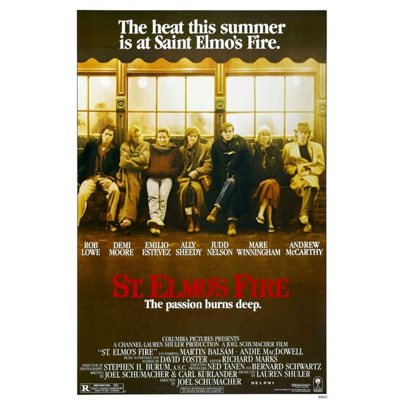St Elmos Fire Movie poster Metal Print 12x16 Large Print on Metal 12x16 Square Adults Best Posters