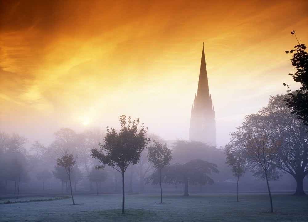 St EugeneÔø?S Cathedral Co Derry Ireland Cathedral From Brooke Park Canvas Art - The Irish Image Collection Design Pics (36 x 26)