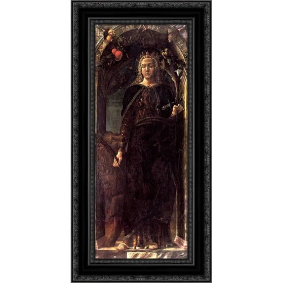 St. Euphemia 16x24 Black Ornate Wood Framed Canvas Art by Mantegna, Andrea