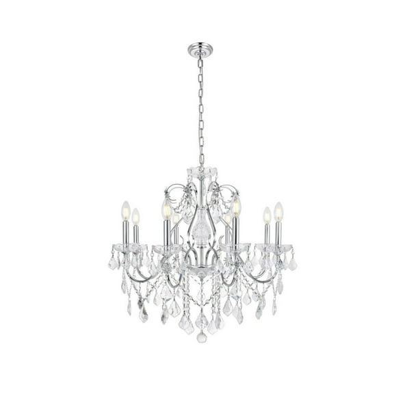 St. Francis 8 Light Chrome Chandelier Clear Royal Cut Crystal