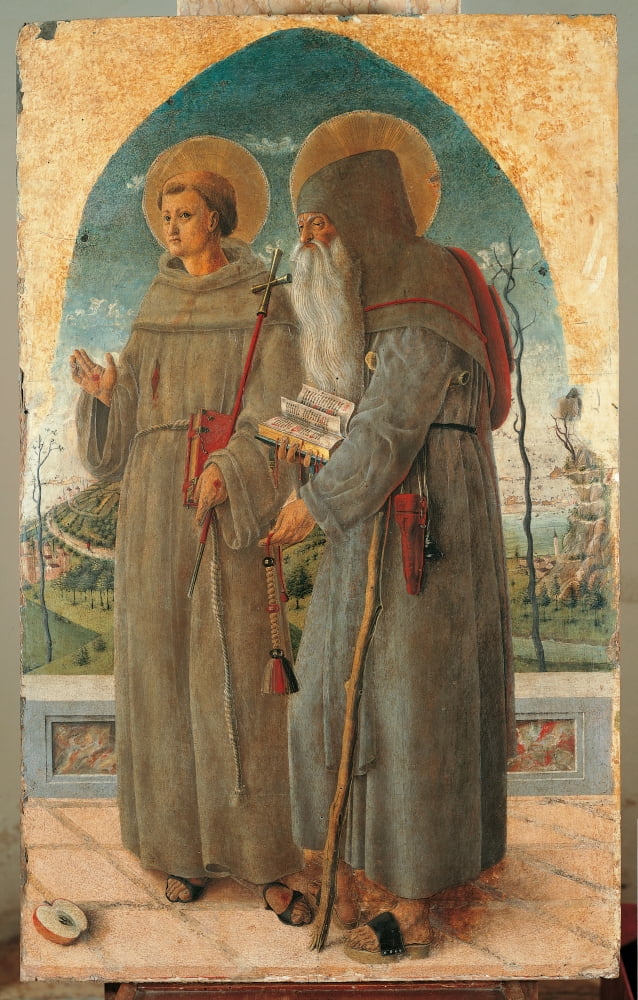 St Francis And St Anthony Abbot Canvas Art - (24 x 36)
