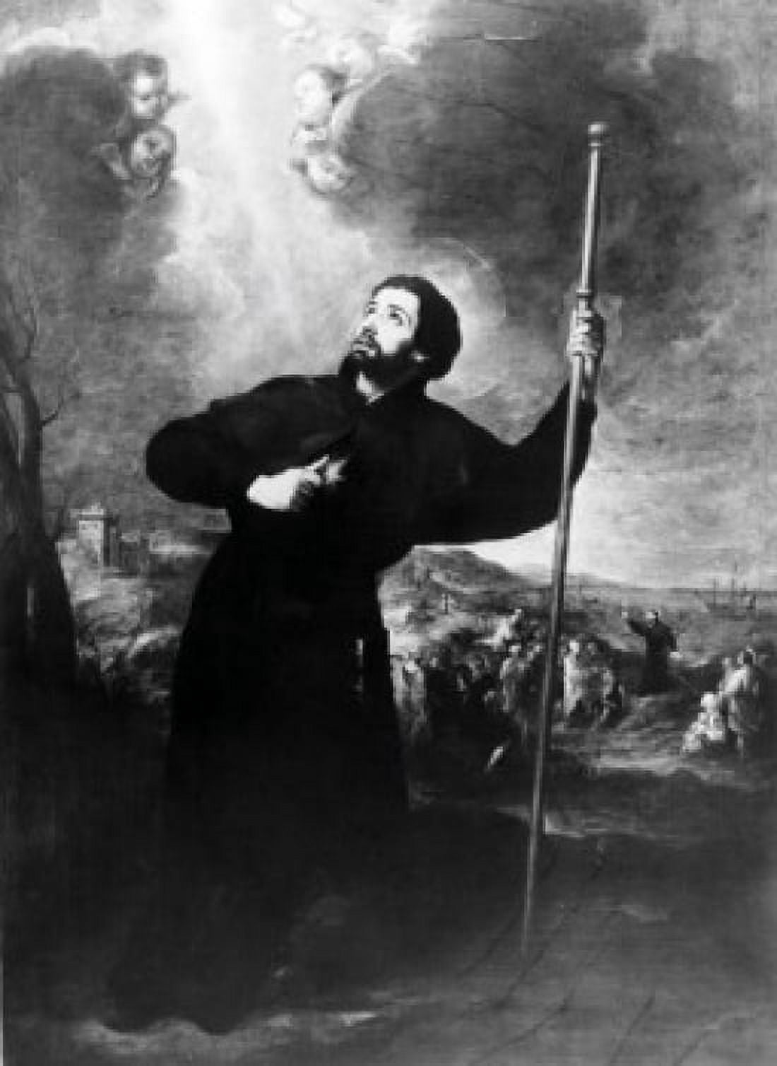 St Francis Xavier by Bartolome Esteban Murillo illustration (1617-1682) Canvas Art - Bartolome Esteban Murillo (24 x 36)