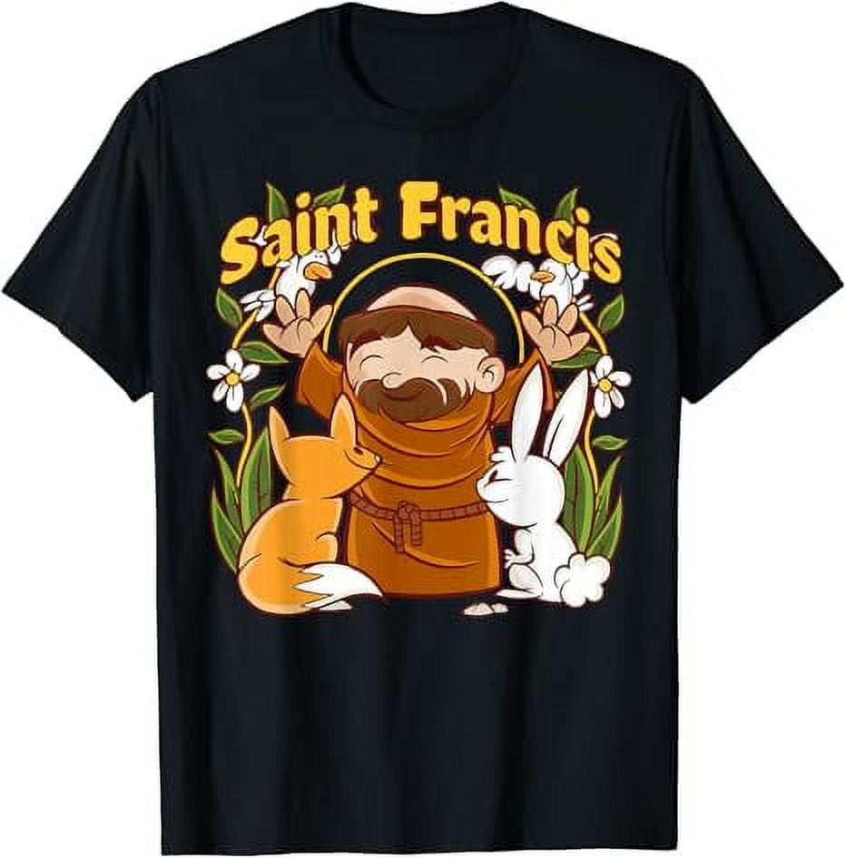 St Francis of Assisi Patron Saint of Animals Catholic Kids TShirt