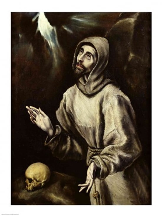 St Francis of Assisi Receiving the Stigmata Canvas Art - El Greco (18 x 24)