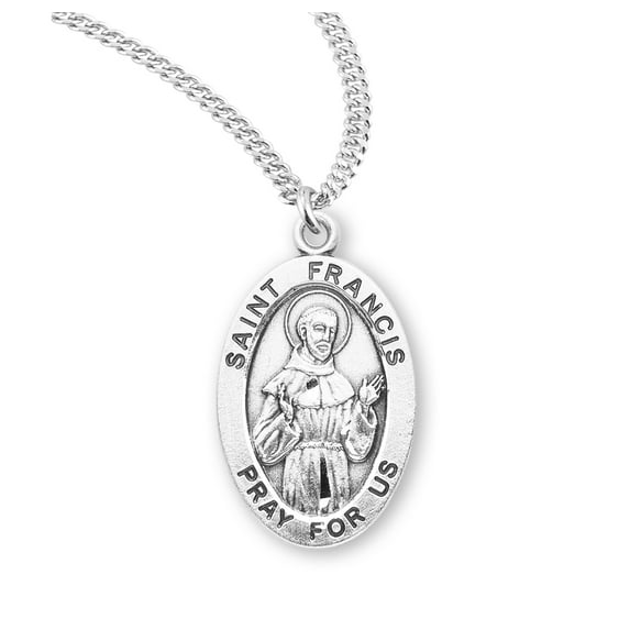 St. Francis of Assisi Sterling Silver Medal Necklace