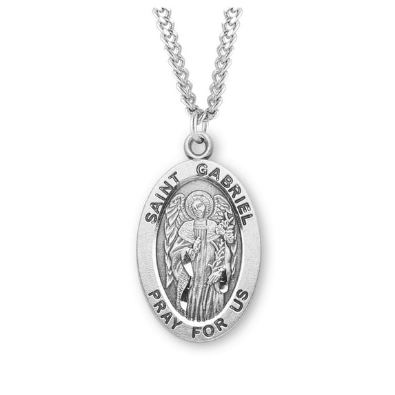 St. Gabriel Sterling Silver Medal Necklace