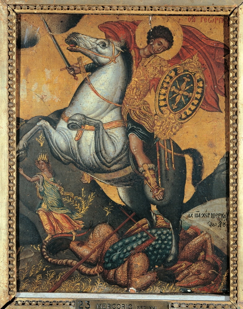 St George And The Dragon Canvas Art - (18 x 24)